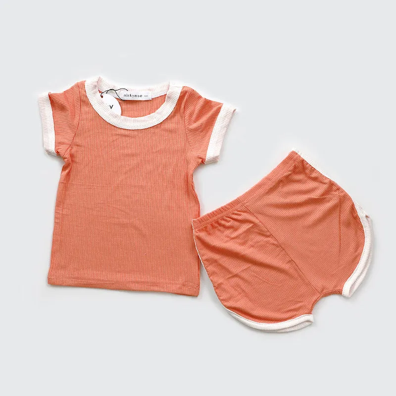 xiangtuibao  minkymom Children's Clothing Summer New Cotton Soft and Comfortable Boys and Girls Baby Children's Sports Short Suit