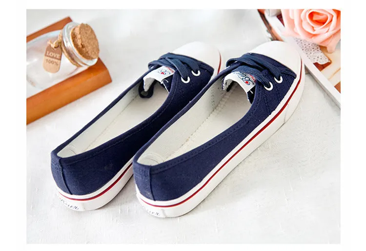 xiangtuibao Women Shoes Fashion Comfortable Sports Sneakers Female Flats Trend  Breathable Casual Canvas Shallow Shoes Women's Sneakers