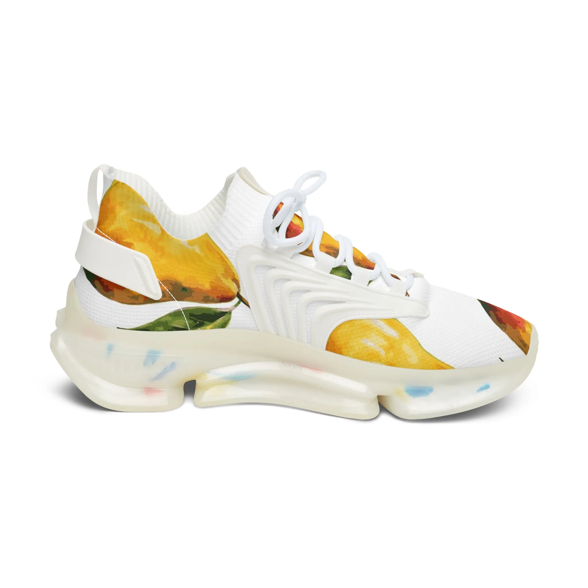 Yellow Pear Ripe Women's Mesh Sneakers